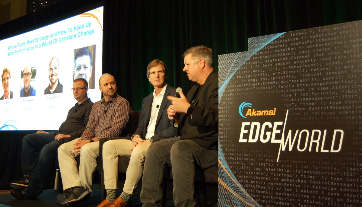 Akamai's tweet photo. Akamai's @cliffcrocker and Doug Beatty talk about the complementary roles of APM, synthetic and RUM with @TeamRigor's @zoompf and Optimal's Rich Howard. https://t.co/LM1KaQVcAC