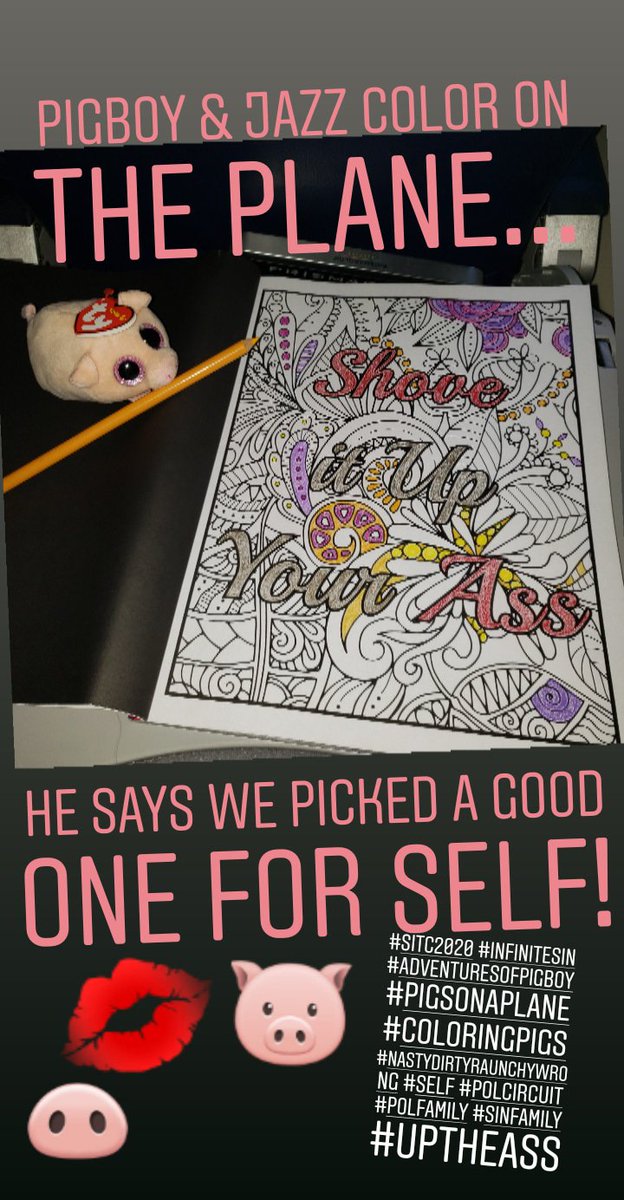 SinInTheCityLV's tweet photo. Pigboy & Jazz color in the plane...he says we picked a good one for @SELeatherFest! Hotlanta, we are in you!
#SITC2020 #infinitesin #adventuresofpigboy #pigsonaplane #jazzdoeshotlanta #hotlantadoesjazz #coloringpigs #nastydirtyraunchywrong #SELF #polcircuit #polfamily #SinFamily https://t.co/xWjkM4XnBv