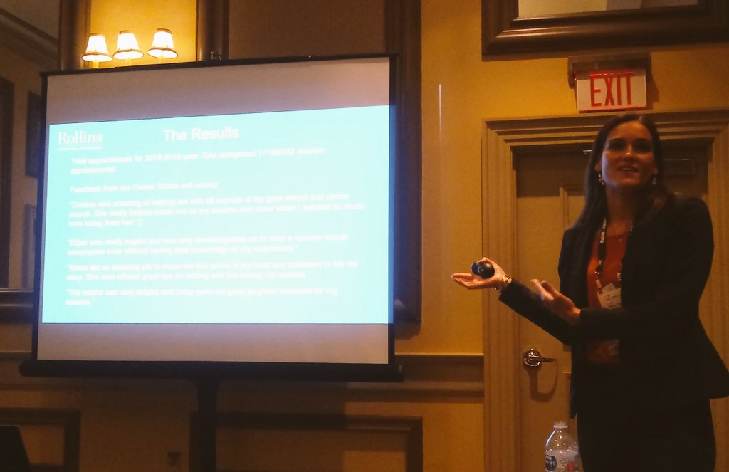 Liz_Bernstein18's tweet photo. Beyond proud of my incredible colleague and friend, Tiffany, for her presentation on the @RollinsCLP Peer Advisor Training model. @Florida_ACE #FloridaACE19 https://t.co/3FxEd84Ud7