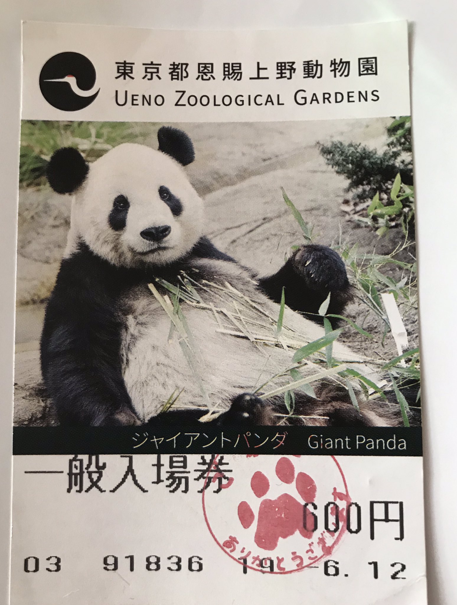 Gechu 年間パスポートは持ってます でもシャンシャンの誕生日は特別なので 上野動物園に入場するのに この6 12は記念日なので入場券を購入して入りました 以前と違いシャンシャンでないけど リーリーの入場券の写真も12枚に1枚だそうでラッキーでした