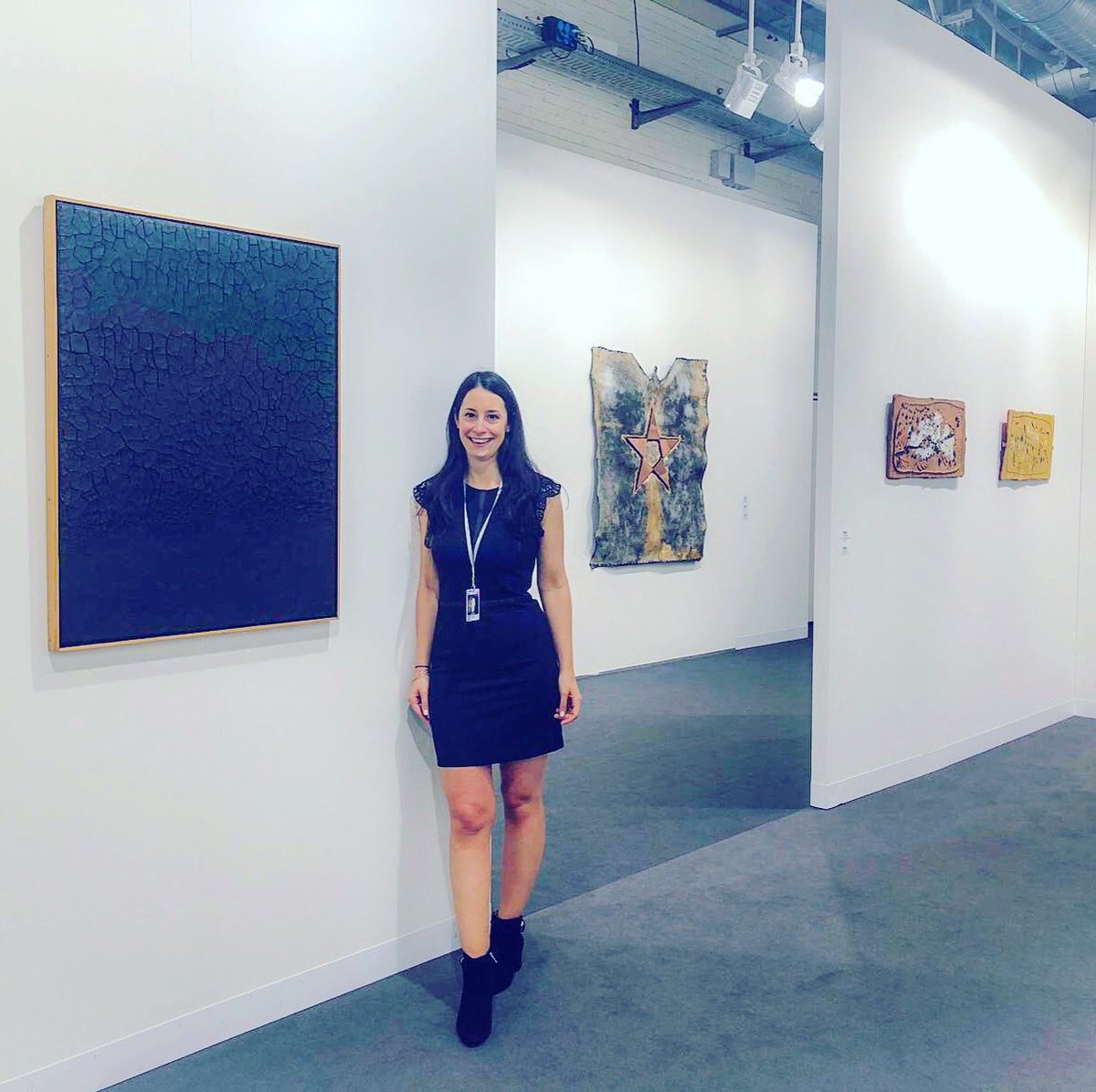 END OF THURSDAY HERE <a href="/ArtBasel/">Art Basel</a> WAITING FOR YOU TILL SUNDAY AT OUR BOOTH F10 HALL 2.0 and ALSO TO OUR BOOTH U49 AT UNLIMITED 💥💥 In this photo our gallery director Francesca near an amazing work by #albertoburri 💥💥 #ArtBasel #artbasel2019 #artbasel #14giugno #art #ArtePovera