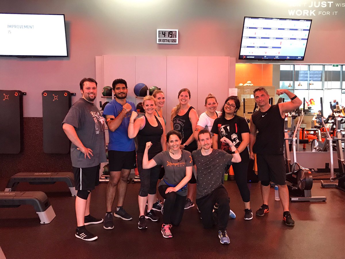 It may be grey outside but our team was seeing all orange during today’s awesome <a href="/OTFRichmondHill/">Orangetheory Fitness</a> workout! #clientlove #teamwork #otf #morelife