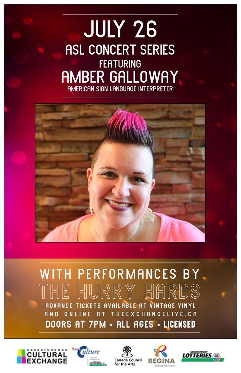 World famous ASL music interpreter Amber Galloway will be here July 26 preforming live with the Hurry Hards 

ow.ly/4KwU50uBOVF