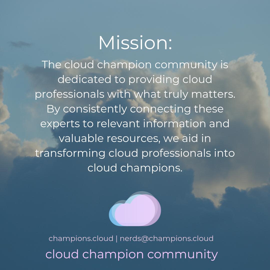 NerdRabbit_'s tweet photo. Join our community of Cloud Champions! โ๏ธ Our goal is to make it easier for cloud professionals to be informed of what truly matters.
.
.
.
#cloud #cloudchampioncommunity #cloudchampions #cloudprofessional #cloudcomputing #IT #AWS #azure #GCP #atlanta #technology #techcommunity https://t.co/oKQg24NNTb