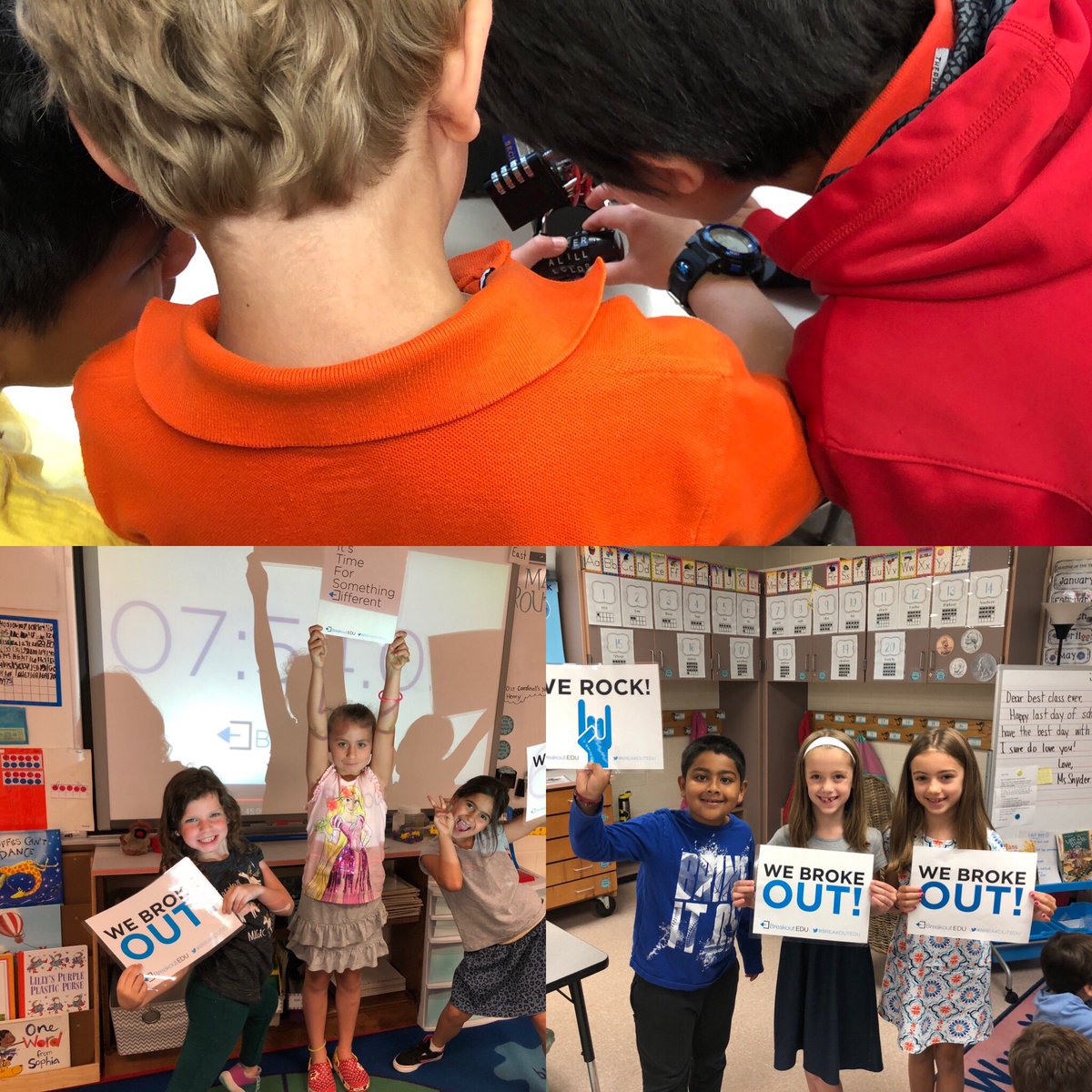 Snyder1stGrade's tweet photo. What a last day!! We watched a slideshow of all the moments from this year, completed one last #breakoutedu to get our summer books, and said our goodbyes! #beatclass! Have a safe summer!! ❤️ https://t.co/u4k3QnVK8W