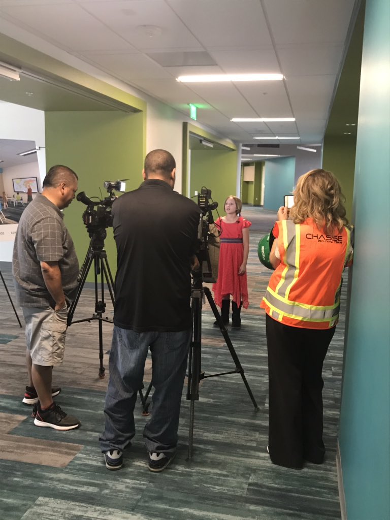 a_divijak's tweet photo. Great visit to DMK-8 today to share our vision with local media. Leave it to my daughter to stick her tongue out in the principal’s office! https://t.co/X2n1WrdBXm