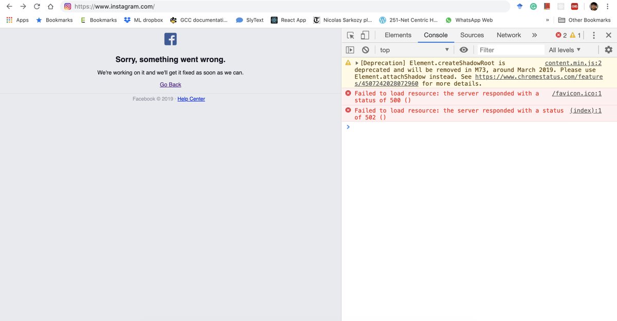 shashwatrs's tweet image. Get well soon @instagram. #instagram #techerror #500internalServerError
@jannunzi do they need a web dev course?