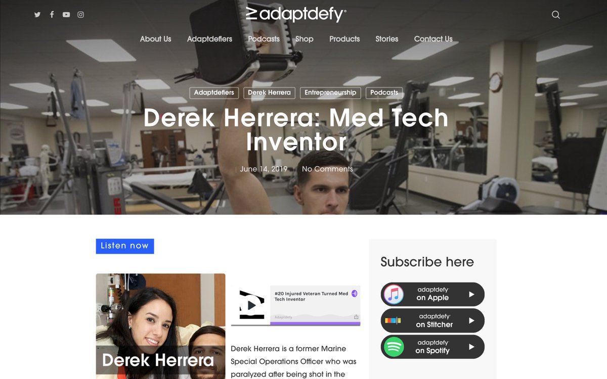 MINDSET IS EVERYTHING!!!

Learn more about the mindset Derek Herrera utilized after his Spinal Cord Injury!  Check out this podcast with Mike Brown from <a href="/adaptdefy/">adaptdefy®</a> , a community of people from all walks of life dealing with, and overcoming, adversity.  

adaptdefy.com/derek-herrera-…