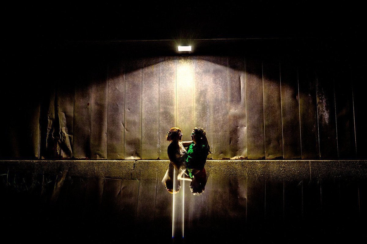 Loved pushing myself out of my comfort zone to make a unique shot for these two cuties during their Blumen Gardens wedding!