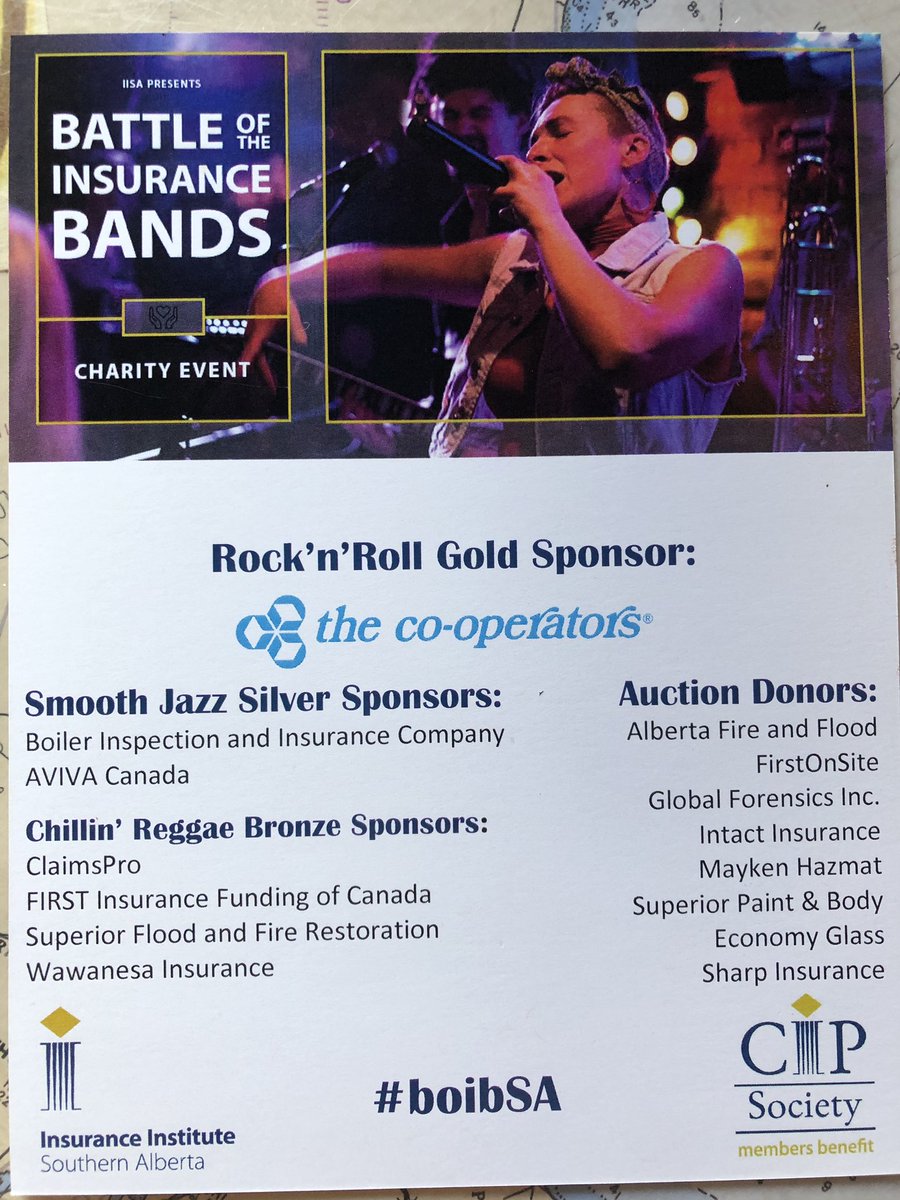 InsuranceInsSA's tweet photo. We couldn’t do it without the support of our amazing sponsors! Tickets will be available at the door until 6:30, $25 gets you a burger, a drink and an awesome night! #boibSA #insurance #yyc https://t.co/6oD5pozLk9