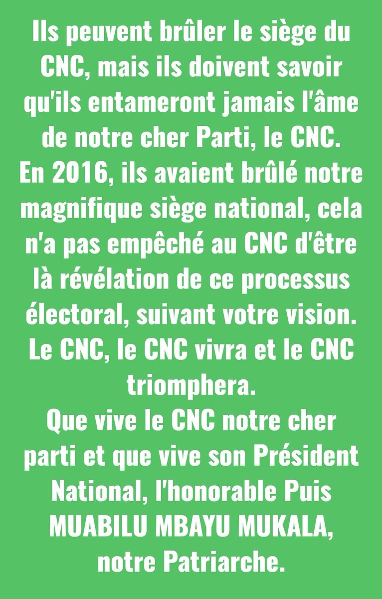 BMavuna's tweet photo. Le Président de la République doit prendre d'abord prendre congé à la présidence même pour un mois, pour éduquer ces membres et bien expliqué les accords. Cette deuxième attaque prouve à suffisance que ce l'UDPS qui vais brûlé notre siège en 2016. https://t.co/JR0KGIG7h8