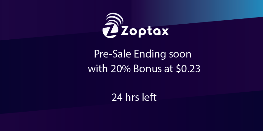 ZoptaxApp's tweet photo. 24 hrs left to close Pre Sale Buy tokens now at https://t.co/H45Z1wRnkJ #IEO #ICO #Blockchain #Bitcoin #Ethereum #investor #EXCHANGE https://t.co/Sw0j0nZwPw