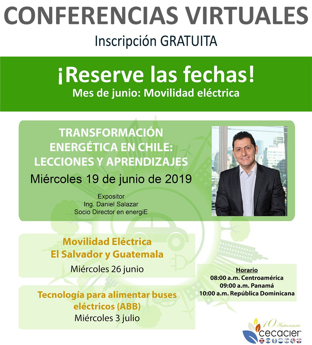 CECACIER's tweet image. Próxima conferencia virtual sobre Movilidad Eléctrica - mailchi.mp/3b92af467766/i…