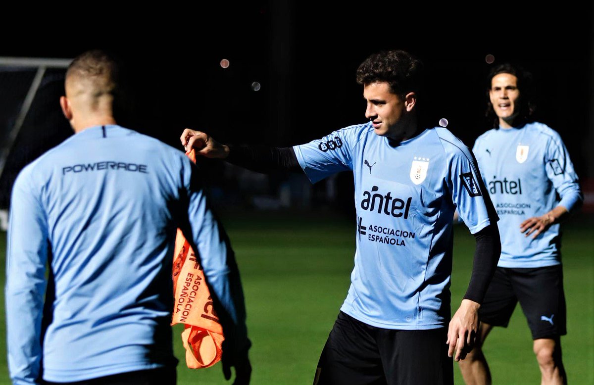 Uruguay's tweet photo. La Celeste realiza su primer entrenamiento en Brasil, a tres días del debut ante @FEFecuador por la 1a fecha del grupo C de la @CopaAmerica. https://t.co/t0y0mf8oex