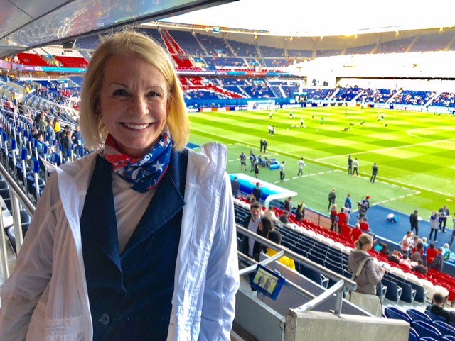 Where there's women's sports, you'll find the Women's Sports Foundation! WSF CEO <a href="/DrDebAntoine/">Deborah Antoine</a> ready for the match <a href="/FIFAWWC/">FIFA Women's World Cup</a>