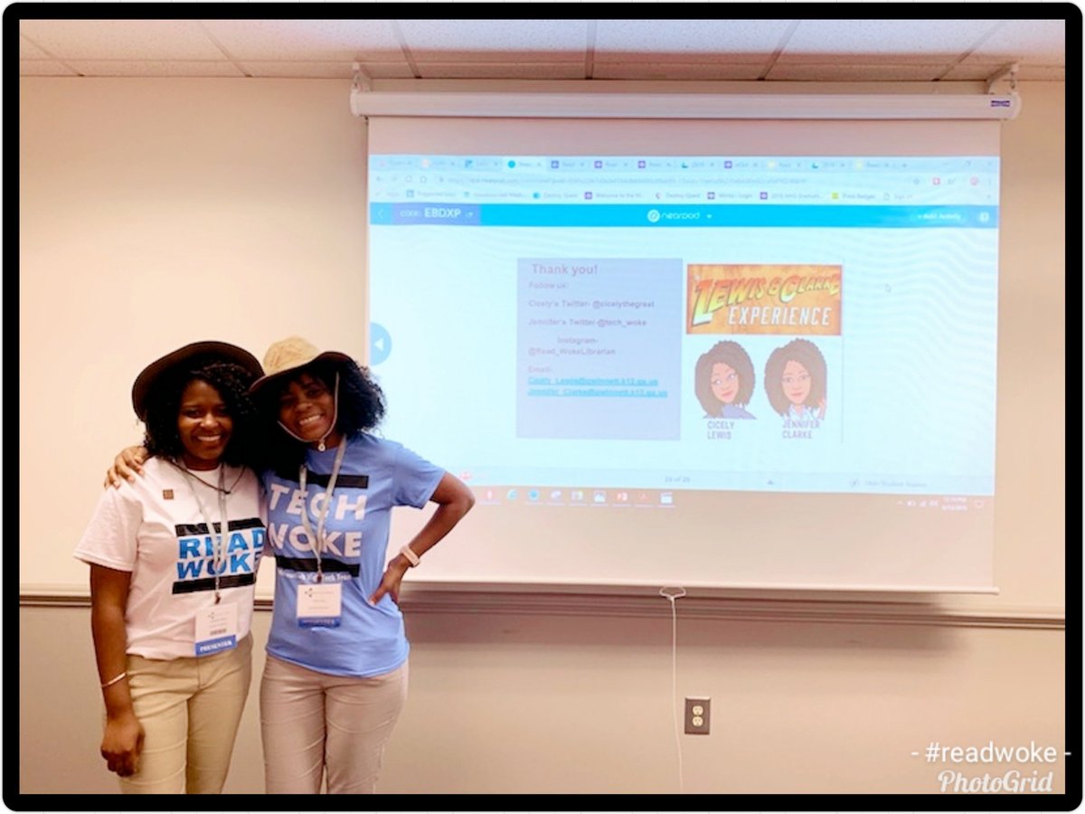 cicelythegreat's tweet photo. Today, we took learners on the Lewis and Clarke experience a journey from Read Woke to Tech Woke! Thanks to my co-presenter, @tech_woke for collaborating with me! #readwoke #techwoke #GDLC2019 https://t.co/oRdaj6ZBKZ
