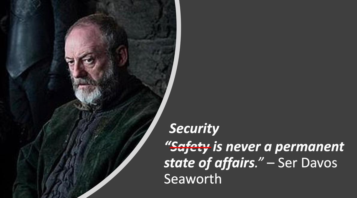 Here is the link to my #container #security 🔐 Ignite talk Github repo with slides, tutorials, CircleCI &amp; IDE config, and container security checklist: github.com/gunjan5/contai…  #IgniteYourSecurity 
This is my favorite #GamesOfThrones themed slide ❄️🐉