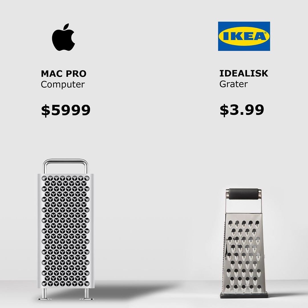 k0g00t's tweet photo. Designed for Apples  ... or more cheese #Apple #MacPro #IKEA   https://t.co/b92dWr2BQX https://t.co/uaT5bd8kDU