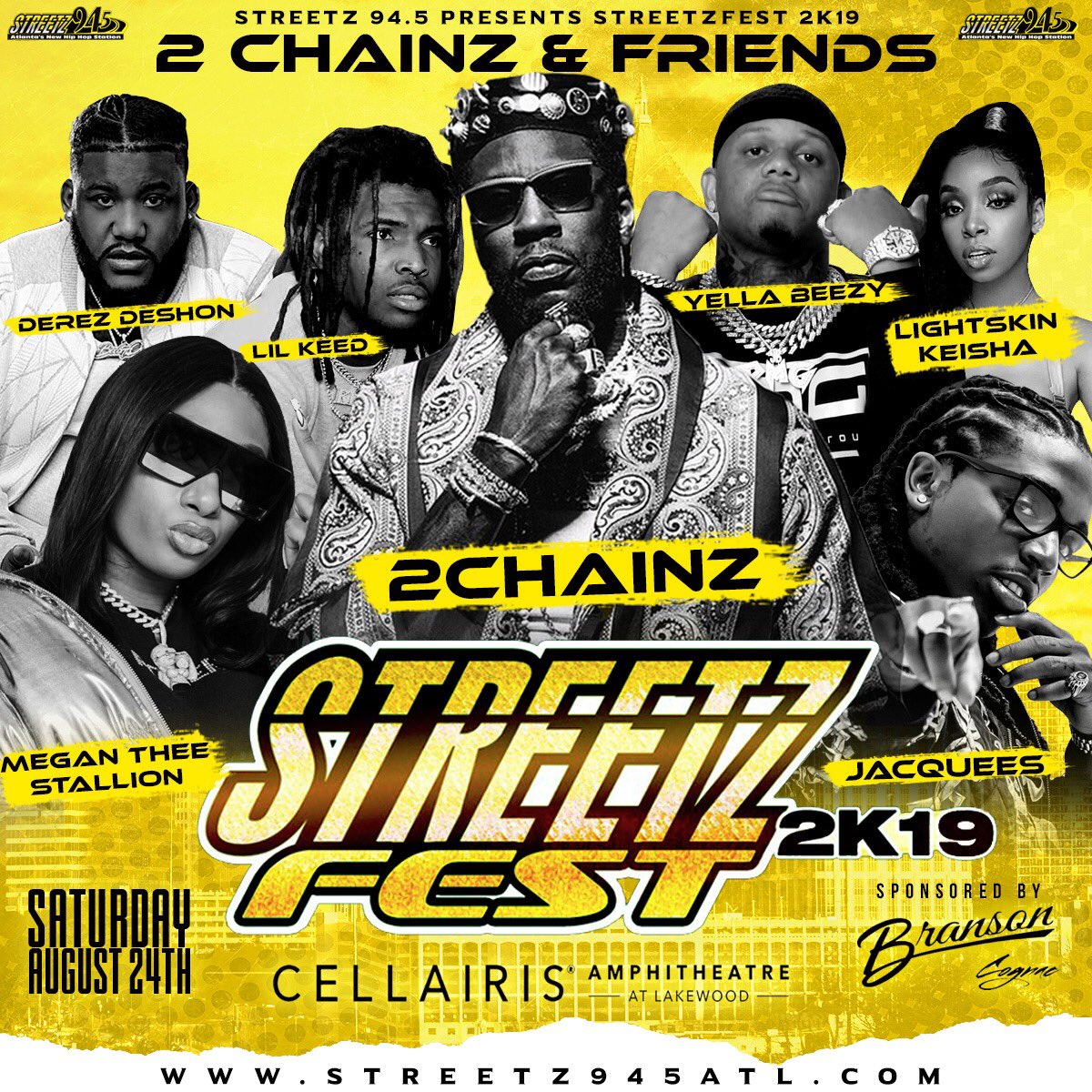 Diamond_Amour_'s tweet photo. THE DATE IS SET... STREETZFEST 2k19 IS AUGUST 24, 2019 FEAT @2chainz @jacquees @yellabeezy214 @1lilkeed @lightskinkeisha @derezdeshon at @cellairisamphitheatre #STREETZFEST2k19 #BRANSONCOGNAC #MYSTREETZ945atl #streetz945atl https://t.co/6ZUZYJBKvq