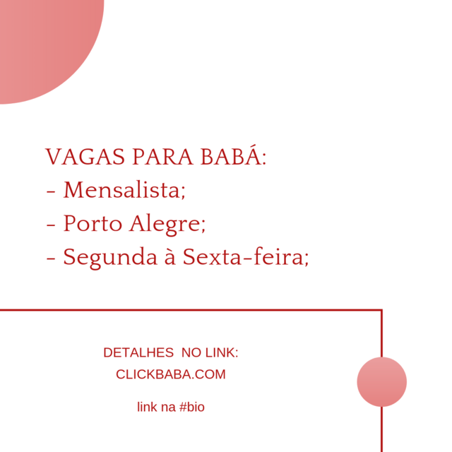 click_baba's tweet photo. Novas vagas de Babá em nosso portal.
https://t.co/pudWgOI6JJ
#baba #maternidade #clickbaba #vidademae https://t.co/J8pwJ0btGF