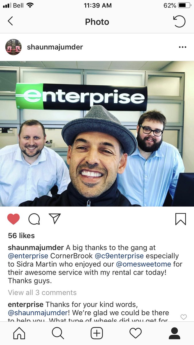 Had a visitor at the branch today...nice to get a shout out from a Newfoundland Comedy Legend!!! Thanks again for your business <a href="/shaunmajumder/">Shaun Majumder</a>. #enterprise