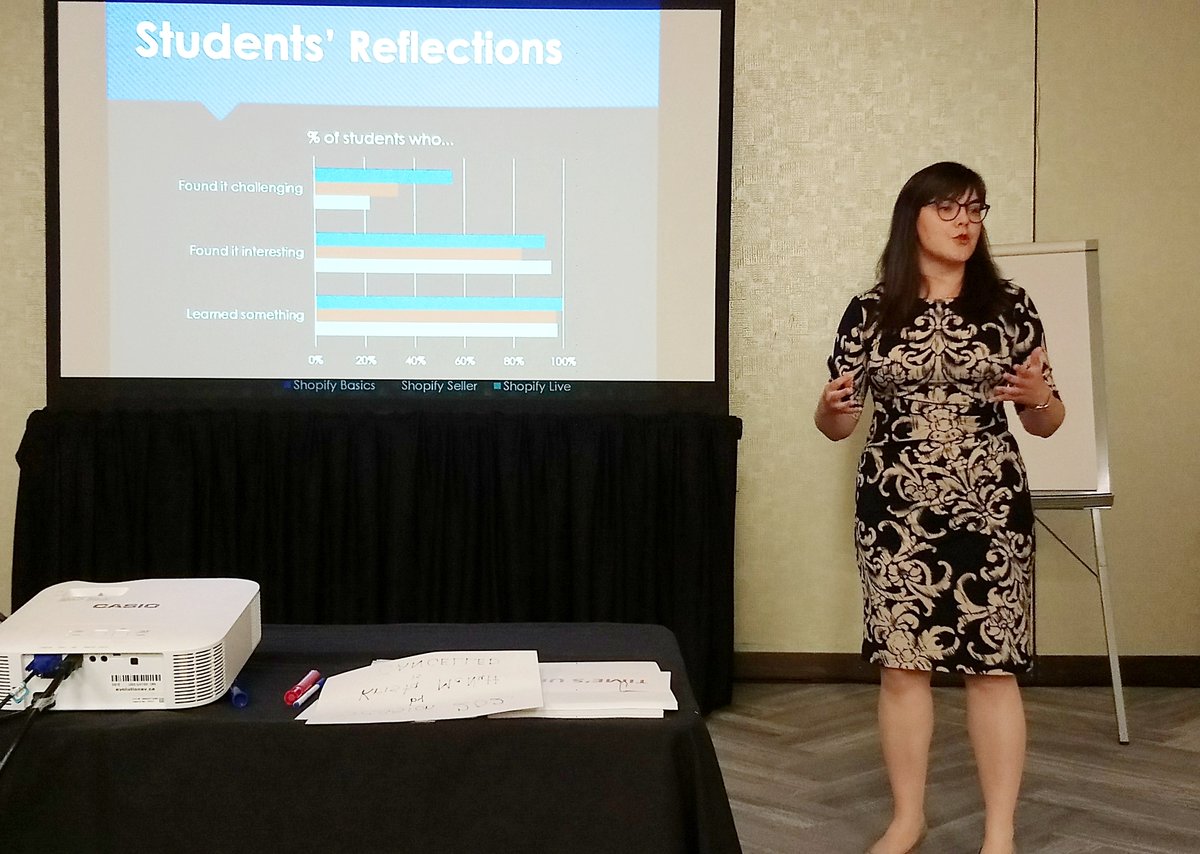 Polina_Buchan's tweet photo. Today at @STLHE_2019 I presented about the @SLCMktg experiential learning project https://t.co/y7GRrQNt7R using #ShopifyBadges for #socialentreprise. Putting @whatsinsideslc on the map! #proudtobeSLC!
Key take-away: students took ownership because something real was at stake. https://t.co/CZUyl8FNQ6