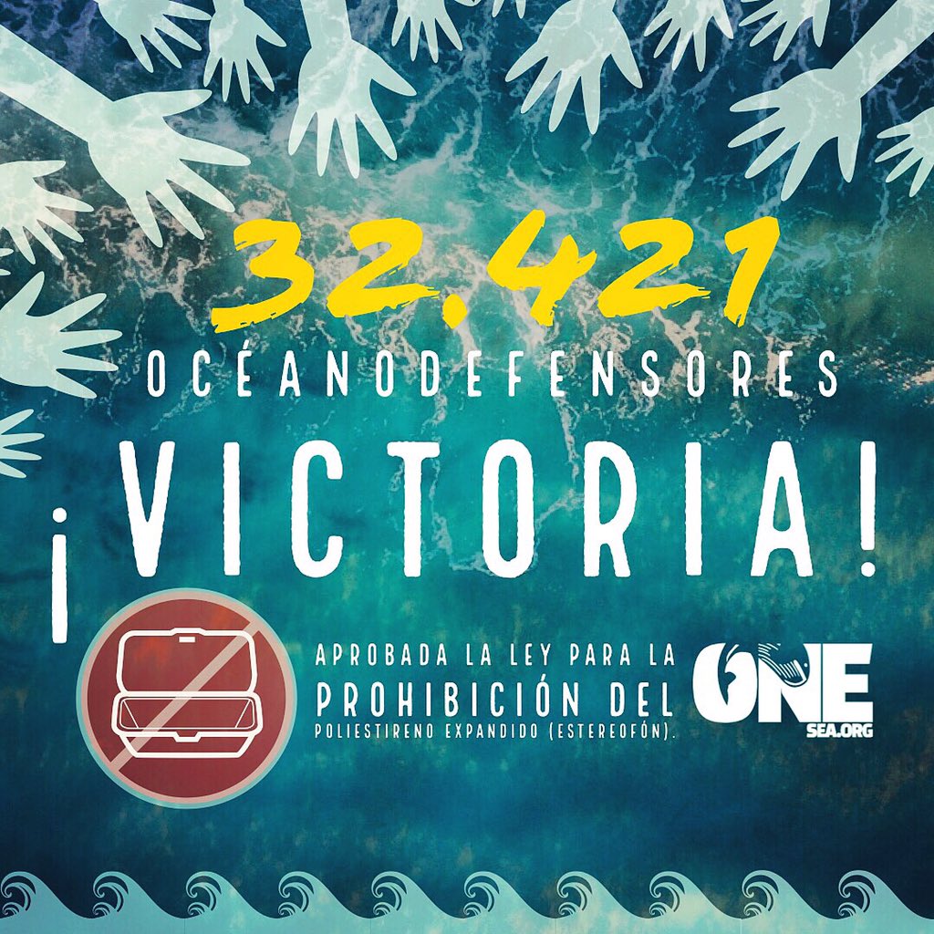 Con una votación de 40 a 0 nuestra Asamblea Legislativa escuchó el clamor de 32 mil #OcéanoDefensores y todo un país, que exigimos más medidas para mitigar el impacto con nuestros océanos. ¡ Se aprueba la “Ley para la Prohibición del Poliestireno Expandido (estereofón) ! #OneSea