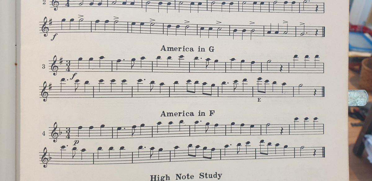 SocialScience3's tweet image. I am mildly outraged. Working through a flute book from 1934. This piece is titled 'America' but it is actually God Save The Queen - the British national anthem. 

Still, It's a very nice morning here for some mild outrage. Hope your's is too.