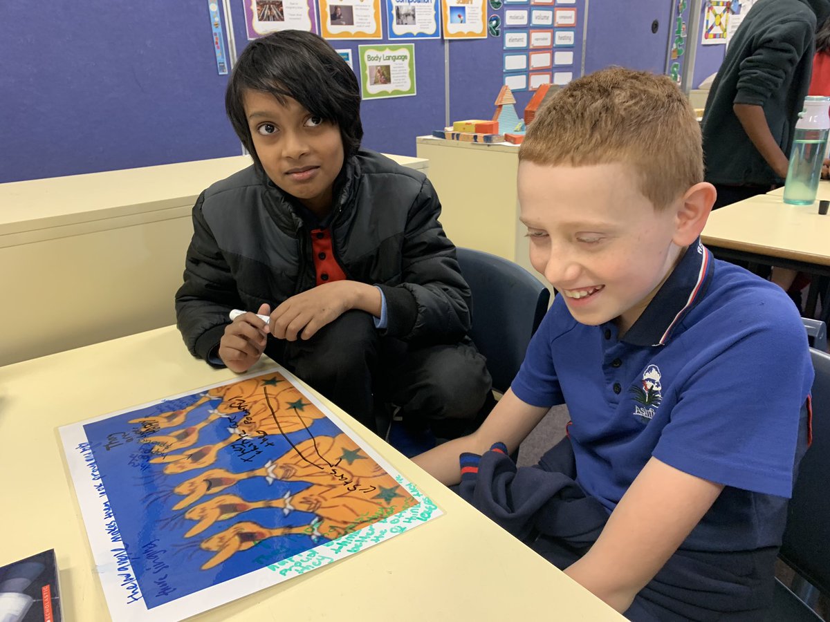Ms_RailAPS's tweet photo. 5/6R working together to determine the deeper meaning of texts based on their knowledge of visual literacy techniques. https://t.co/o7OXiTDYDc