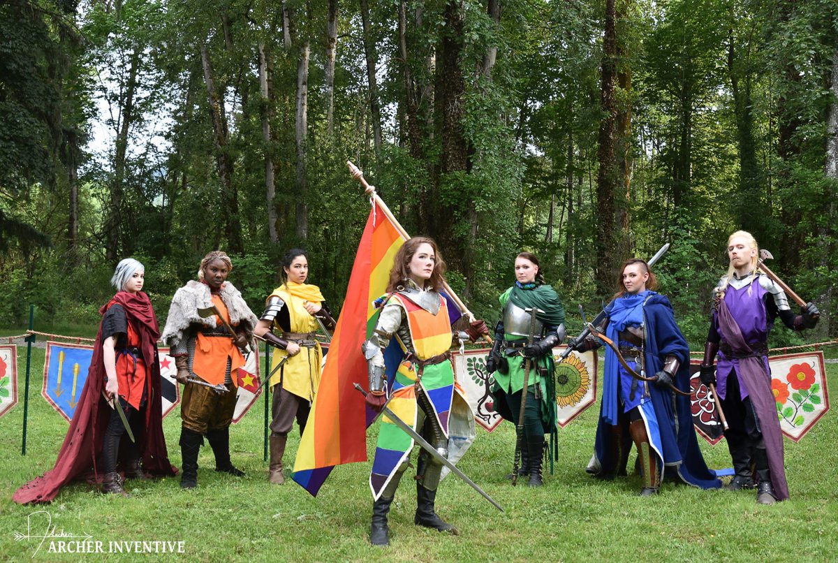 archerinventive's tweet image. PRIDE KNIGHTS ASSEMBLE!!
I'm so excited to finally show you guys what I've been working on!
Here's the first look into my Pride Knight Project in support of the Pride Foundation, with more updated coming soon. :)
A huge thank you to my wonderful crew, for being so amazing. &amp;lt;3
