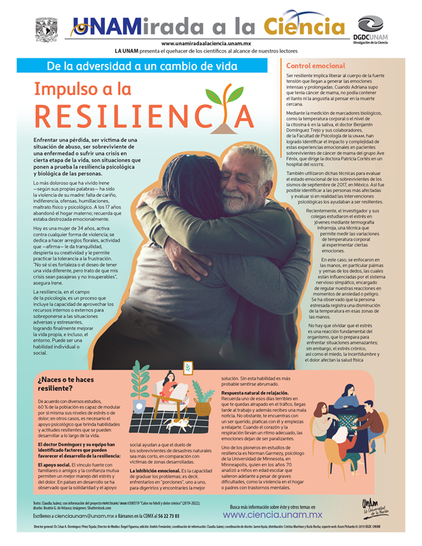¿Has escuchado esta palabra pero no sabes bien a bien qué significa? #UNAMiradaALaCiencia nos habla de la #resiliencia