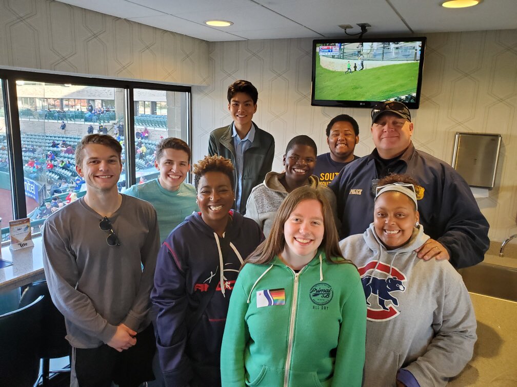SBYTF's tweet photo. SBYTF members enjoying the cubs game @southbendpolice #SBcubs https://t.co/dBGQkq9SXs
