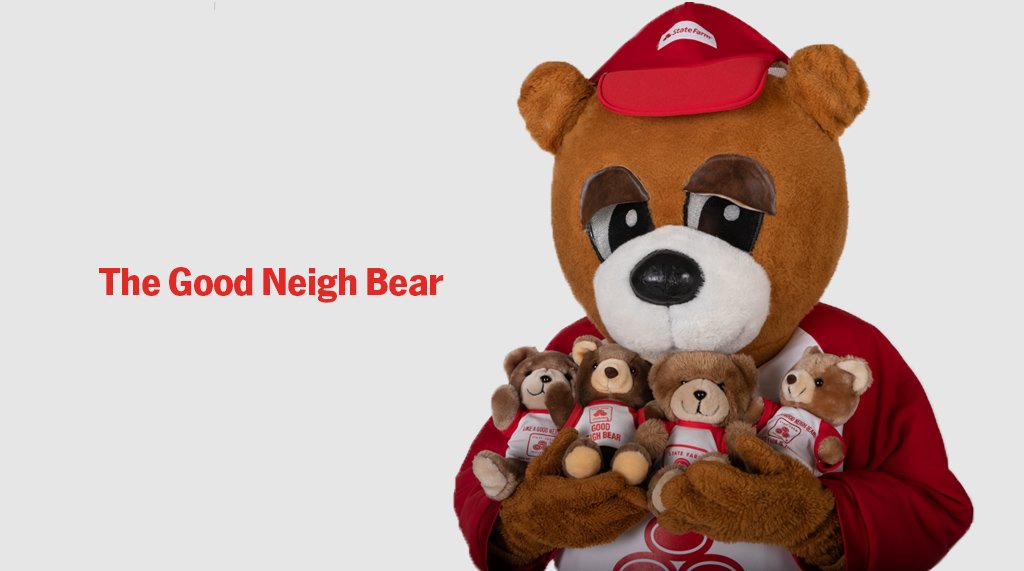AndyFromSF's tweet photo. In 1986, @StateFarm agents started giving away Good Neigh Bear stuffed animals to customers, and it became a full-size costume in 1990. The Good Neigh Bear is mostly in hibernation now, but it used to make regular appearances at community events. #Throwback #FromTheArchives https://t.co/5nyzvWzIJJ