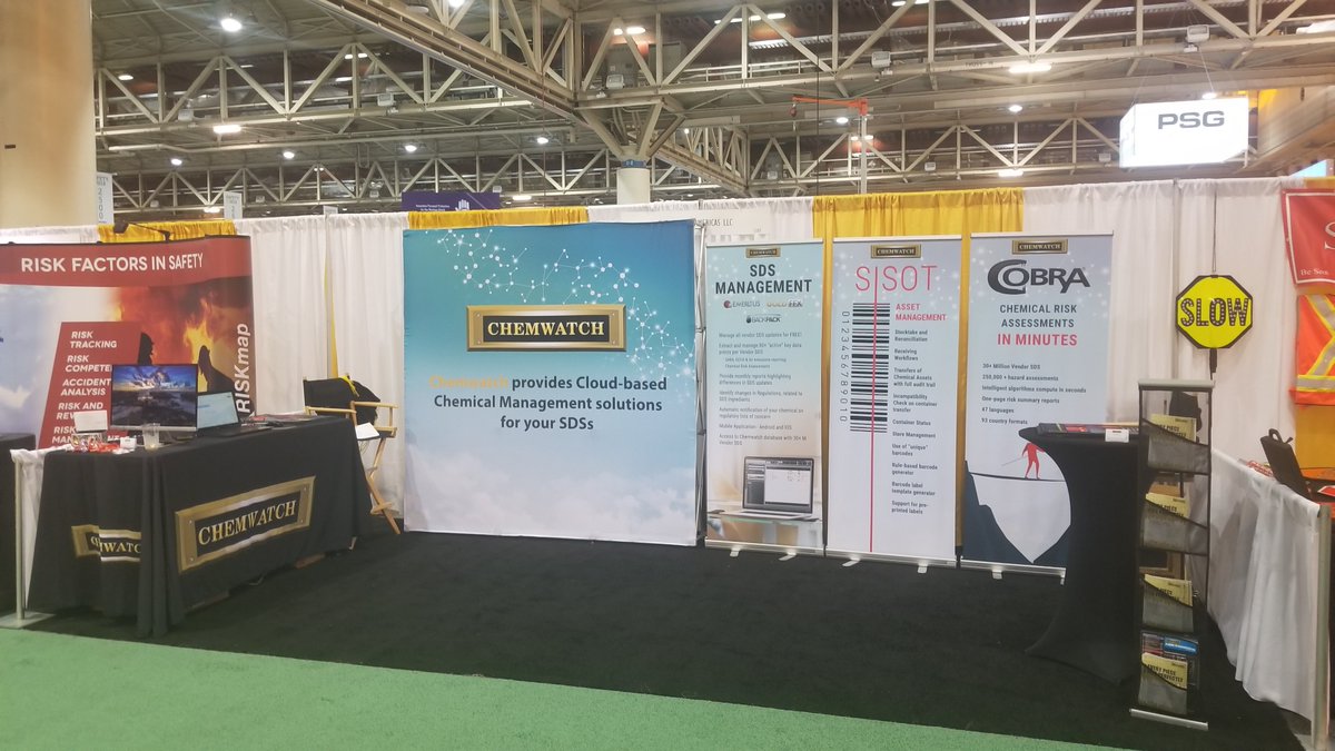 Chemwatchtweet's tweet photo. We've had another great day meeting you all at ASSP Safety 2019! So if you haven't already had a chat about chemical safety, come and see us again tomorrow- we'll be at Booth 2107 #ASSP2019 https://t.co/u0v6pPZWMO