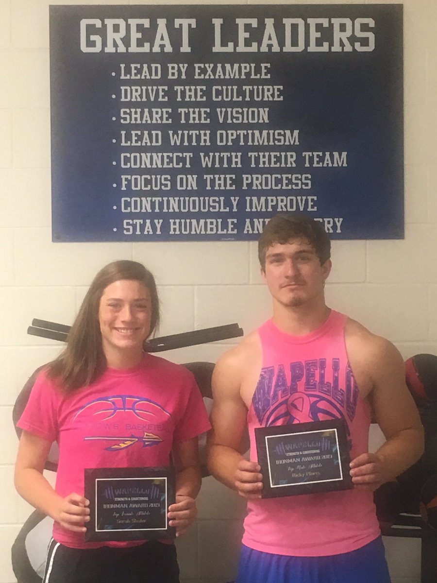 Congratulations to Serah Shafer and <a href="/ricky_pforts/">Ricky Pforts</a> as they were the recipients of our 2019 Iron Man Award!! They had the highest male and female power index scores from our final test in our Strength and Conditioning Class! Outstanding job and congrats to the both of you!!!