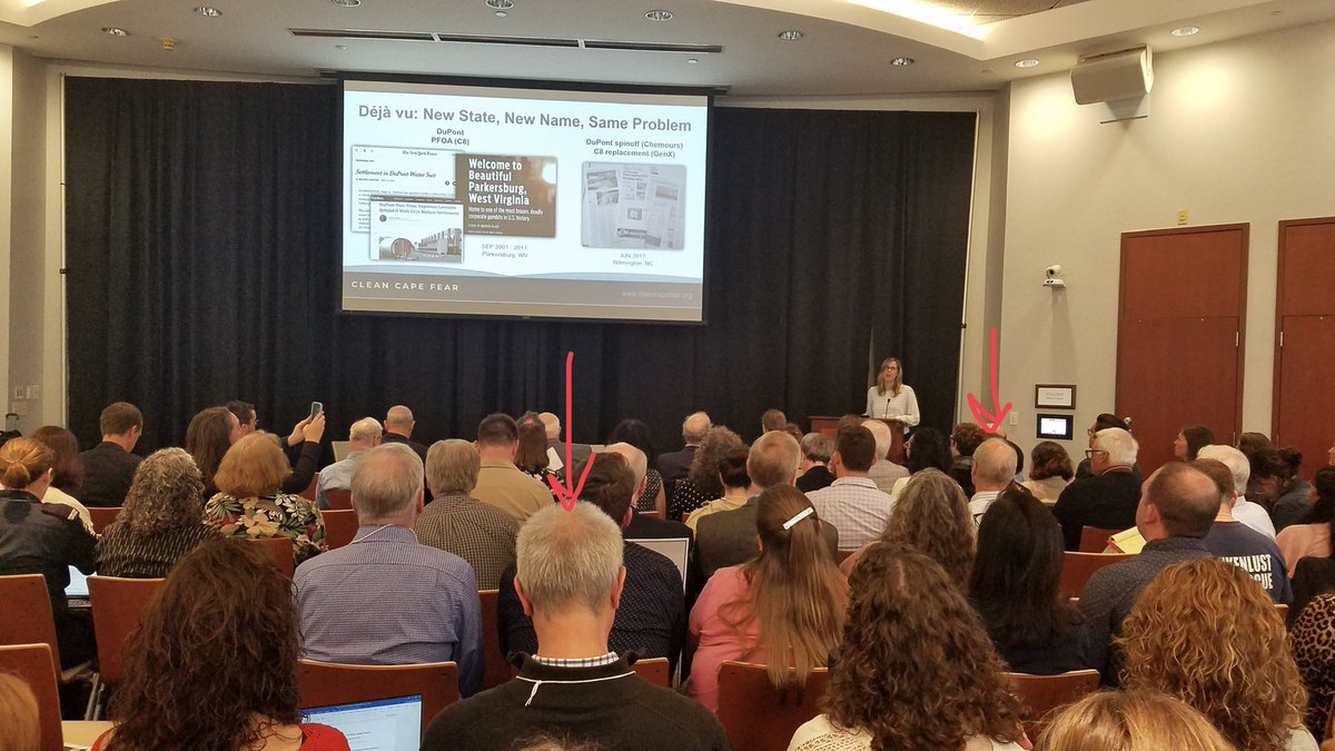 Did <a href="/chemours/">The Chemours Company</a> scientists show up to the #PFAS2019 conference we are attending? Yes. Did <a href="/edonovan01/">Emily Donovan</a> publicly single them out before her presentation on how they knowingly contaminated her region? You bet she did. #toxicPFAS #PFAS #GenX