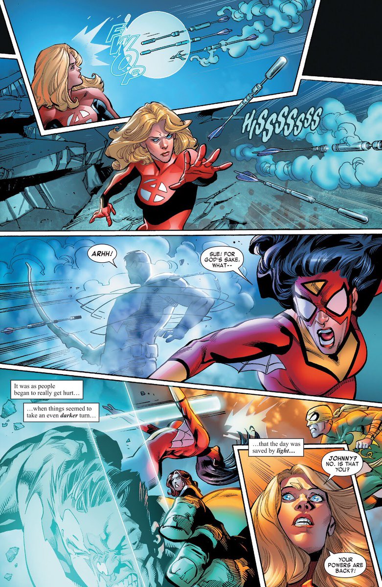 HumanTorched4's tweet photo. “Here! The rest of it where she was stopped by Jim Hammond.” 

He frowned. There was no need to shout at him just to see his Sister school the Avengers by herself. https://t.co/VdBitWN9lZ