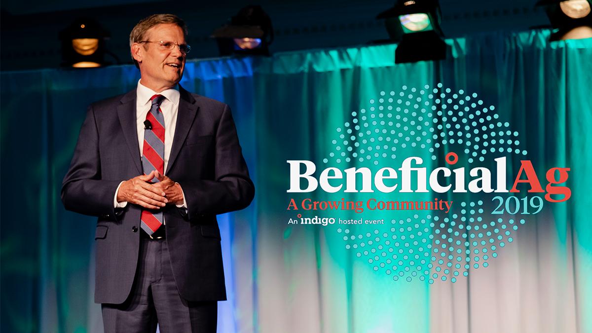 David_P_Perry's tweet photo. Thanks to @GovBillLee for opening the inaugural #BeneficialAg2019 event. Governor, your commitment to #agriculture is clear. We’re proud to have our U.S. headquarters in the @CityOfMemphis. https://t.co/yy1eyGlxAb