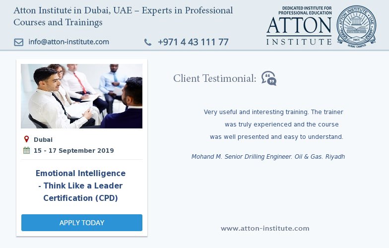 AttonInstitute's tweet photo. Emotional Intelligence - Think Like a Leader Certification (CPD) >> https://t.co/fe1gS489Cf
#UAE #Dubai #dxb #branding #Internet #fact #Products #ArtificialIntelligence #improveservice #CustomerServiceRepresentative #callcentre #attitude #DigitalMarketing https://t.co/Dl2jlsrTY1