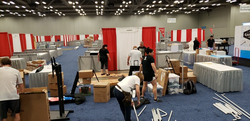 STAARMASTER's tweet photo. We've finally arrived in Austin! Here's a behind-the-scenes look at how #TASSP is coming together! Stay tuned for exciting news about #STAAR MASTER raffles, demos, and giveaways starting tomorrow! #ECSLearn #STAARMASTER https://t.co/BgOyYmqbdY