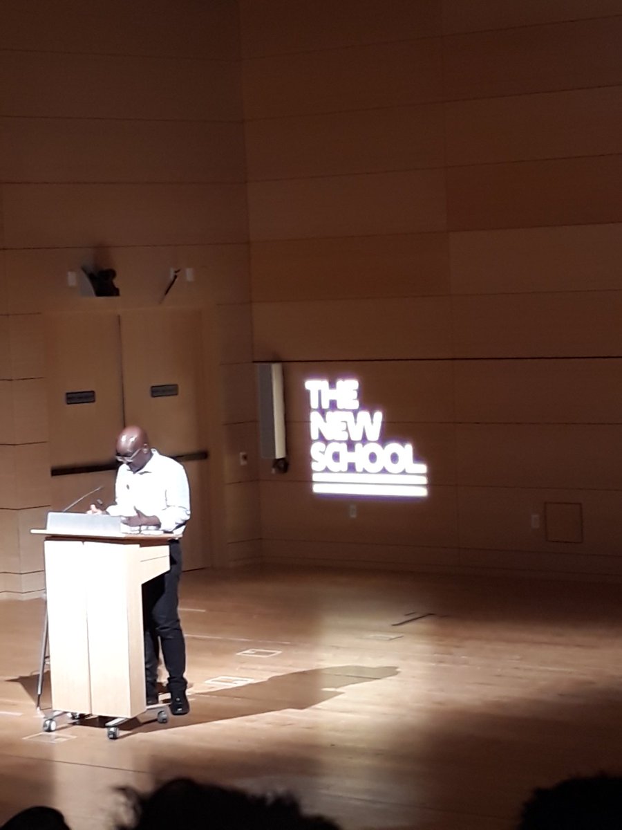 At <a href="/TheNewSchool/">The New School</a> in #NewYork very interesting words and reflections by Achille Mbembe: "Technology and Eschatology in the Computational Age". #nyc