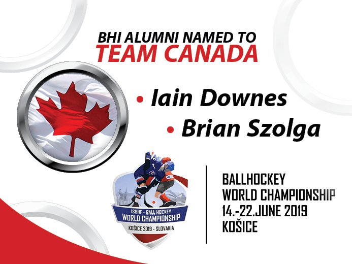 Look out Slovakia!  BHi alumni Iain Downes and Brian Szolga have been named to Team Canada for the upcoming International Street and Ball Hockey Federation (ISBHF) Championships!  ow.ly/MCMH50uBJ1t