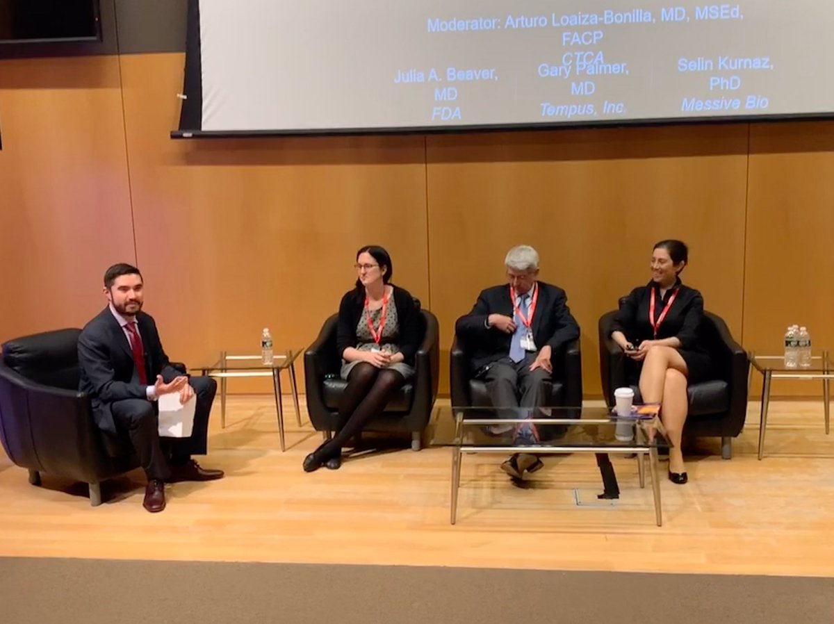 DrArturoAI's tweet photo. PMLS 2019 is underway! I'm joined by esteemed colleagues for a discussion on how #AI is playing a role in clinical trial design. #precisionmedicine #clinicaltrials #iot #digitalhealth #innovation @JournPrecMed @pmlsevents @TempusLabs @FDAOncology @MassiveBio https://t.co/laQRS9sAzv