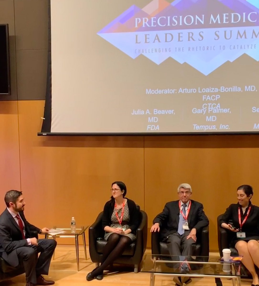 DrArturoAI's tweet photo. PMLS 2019 is underway! I'm joined by esteemed colleagues for a discussion on how #AI is playing a role in clinical trial design. #precisionmedicine #clinicaltrials #iot #digitalhealth #innovation @JournPrecMed @pmlsevents @TempusLabs @FDAOncology @MassiveBio https://t.co/laQRS9sAzv