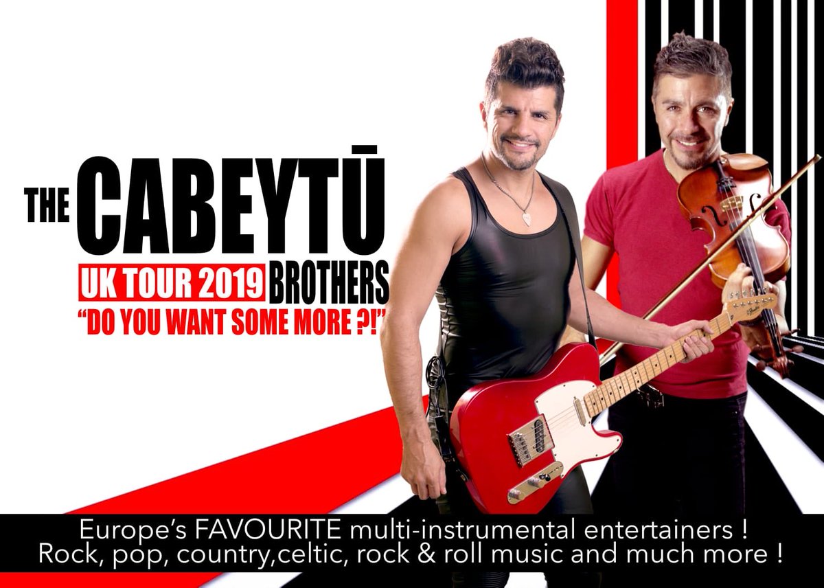 CabeytuBrothers's tweet photo. Exciting news from The Cabeytu Brothers! We've performed hundreds of Shows in the UK over the past 8 years!...... Do you want some more?! Well here you go!....
https://t.co/PY5qke2Z8V 
2019 Tour tickets on sale NOW! See you there! https://t.co/qCPmU30mlD