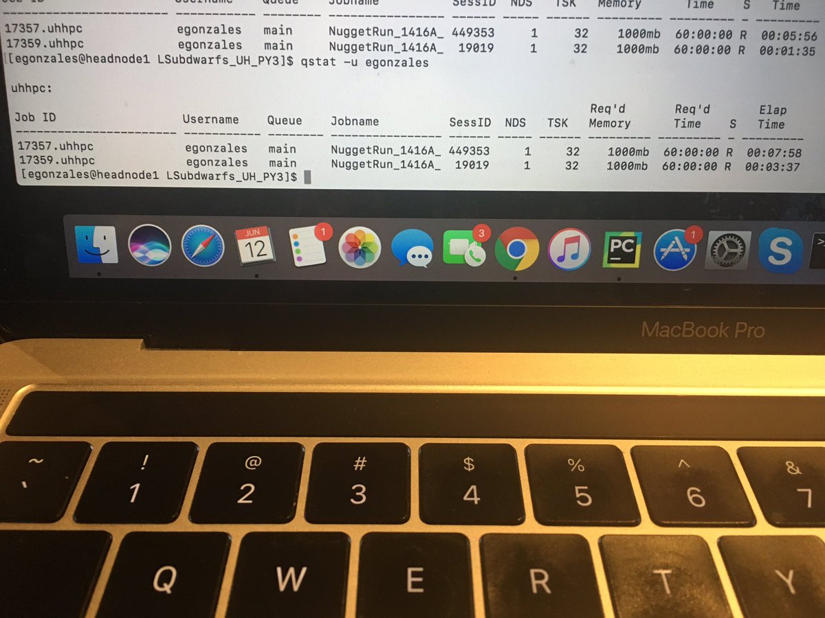 EGonzales788's tweet photo. Late night scienceing! Nuggets running on the cluster after fixing all my typos! #hadtigetitdone #gradschotravels #bdnyc #subdwarfs https://t.co/tbZYf0FwAw