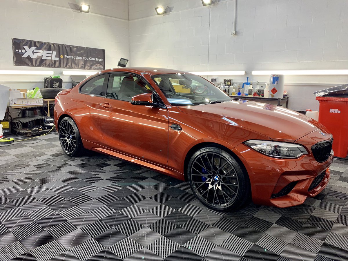 ARDetailing1's tweet photo. Bmw M2 Competition after its new car detail and XPEL ultimate plus paint protection install to full front end and side skirt package. 

After the paint protection film (ppf) was all complete we protected it all with XPEL’s fusion plus ceramic coating. https://t.co/1W8yjnKpYo