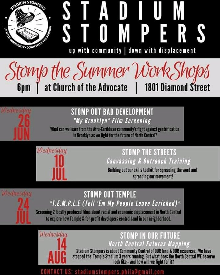 kateagoodman's tweet image. #StomptheSummer workshops are coming to #NorthPhilly ! #FightDisplacement  @StadiumStomper1