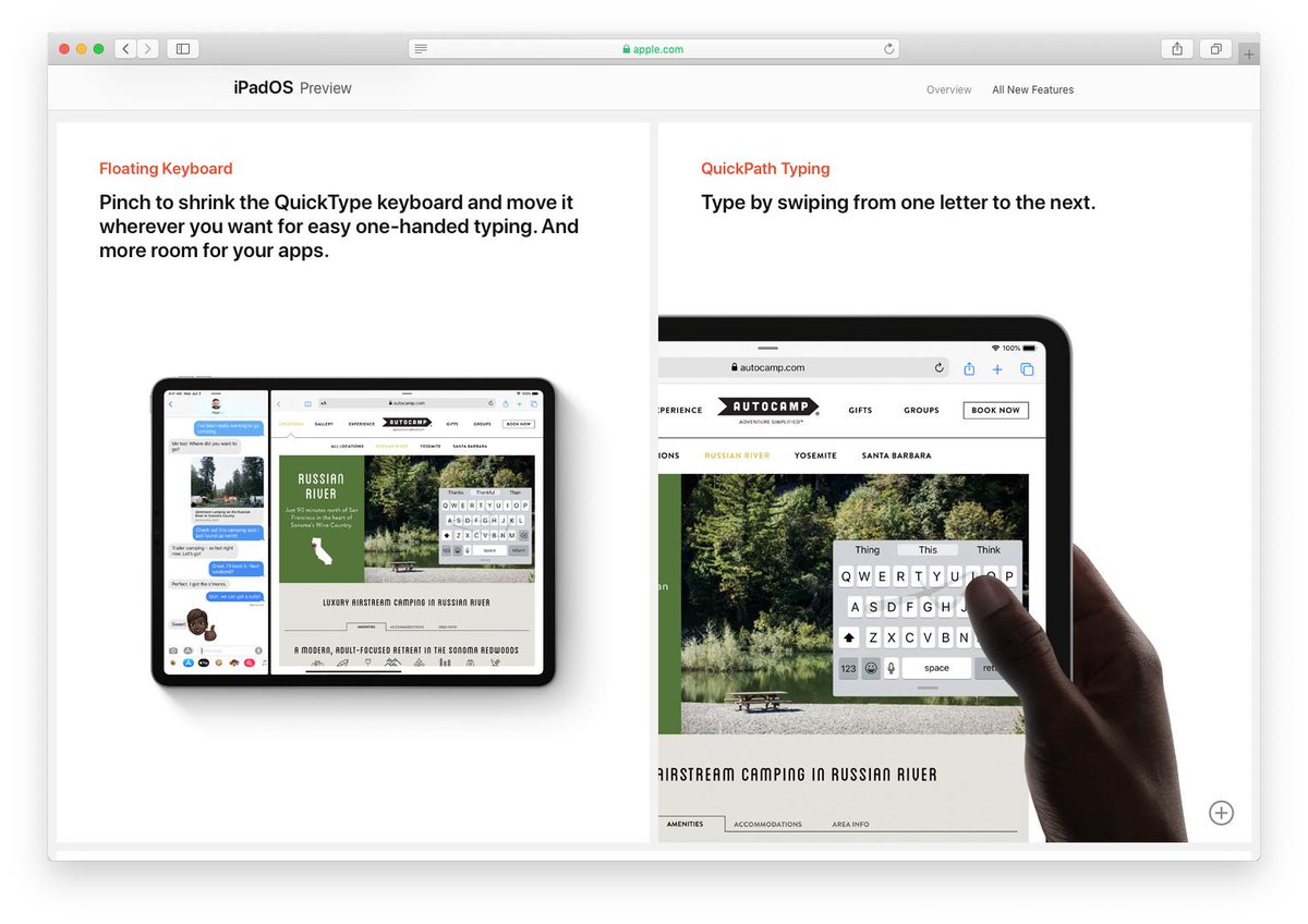 upshiftcreative's tweet photo. So cool to see the AutoCamp website that we created featured on the @apple site as a part of the new iPadOS preview! It’s the Apple of our eye 🍏 #website #design #teamupshift https://t.co/dmDIIfSbxV