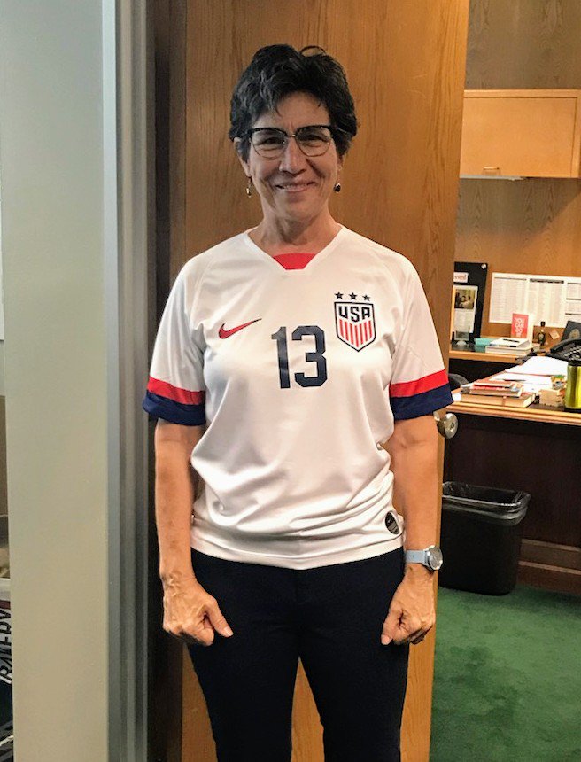 SenSusanEggman's tweet photo. WOW! US Women's National Team scored the most goals ever in a World Cup match today - lucky number 13! #AD13Strong #winlikeagirl https://t.co/dfoNeLNUbO